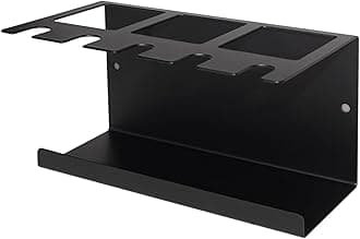 YURINJEE Toothbrush Holders Wall Mounted Electric Toothbrush Holder Stainless Steel Tooth Brushing Holder Electric Tooth Brush Head Holder Toothpaste Holder Organizer Storage for Bathroom (Black)