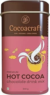 Hot Cocoa Chocolate Mix (300g) Drinking Hot Chocolate Mix with 22% Cocoa Butter |100% Natural | Handmade Artisanal Cocoa Mix from Kerala.