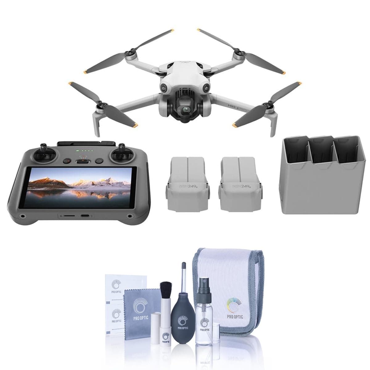 Mini 4 Pro, Folding Mini-Drone with 4K HDR Video Camera for Adults, Under 0.549 lbs/249 g, 34 Mins Flight Time, 20 km Max Video Transmission Distance, Omnidirectional Vision Sensing (DJI RC 2)
