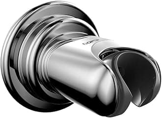 BOPai Suction Cup Shower Head Holder for Handheld Shower – No Drill, for Smooth Surfaces Only, Adjustable 20°, Chrome