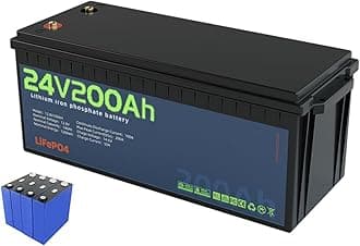 25.6V Lithium Battery 24V 50Ah 100Ah 200Ah LiFePO4 Battery Max. 1280W/2560W/5120W Power Built in 50A/100A BMS for RV, Marine, Trolling Motor, Solar