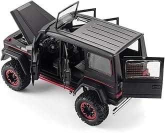 1/24 Big Mercedes AMG G500 4X4 Toy Car Metal Pull Back Diecast Car with Openable Door and Sound Light, Gifts Toys for Kids【 Black 】