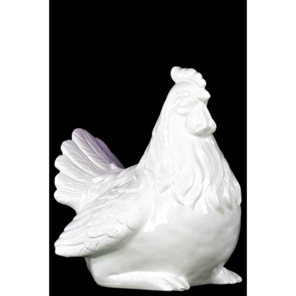 Urban Trends Ceramic Chicken Gloss, White