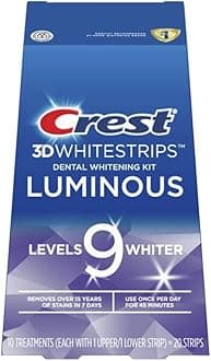 Crest3D Whitestrips Luminous Levels 9 Whiter Teeth Whitening Kit, 10 Treatments, 20 Count