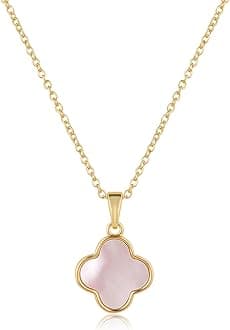 Clover Pendant Necklace for Women Four Leaf Clover Necklace for Women 18K Gold Plated