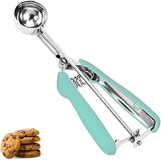 Cookie Scoop, 18/8 Stainless Steel Cookie Scooper, Cookie Scoops for Baking, 1 Tbsp/ 15 ml / 0.5 oz Cookie Dough Scoop, Ice Cream Scooper with Trigger Release, Cookie Scooper for Baking(Mint Green)…