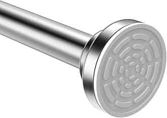 TEECKShower Curtain Rod, 48-85 Inch Adjustable Tension Spring, Premium Stainless Steel, Anti-Slip, No Driling, No Rust, for Bathroom,Silver,Easy to use