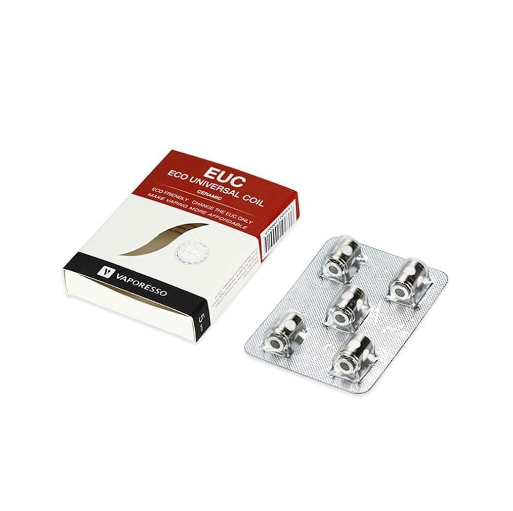 VAPORESSO Ceramic EUC Coils - 0.5 Ohms - 5 Pack - Fits Veco, Estoc, Tarot Nano, Mini