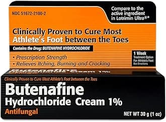 - TARO Butenafine Hydrochloride AntiFungal Cream 1%, to Cure Most Athlete's Foot Between The Toes
