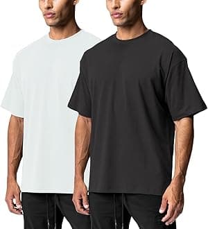 Men's Cotton Short Sleeve Crew Neck Shirts Athletic Tops Tees Oversized Gym Clothes for Men S-XXL