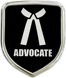 S2S® 3D Metal Chrome Sticker Emblem Badge Logo | Durable & Stylish Automotive Decoration | for Cars & Bikes (Advocate Black)