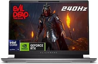 NewDell_Alien.Ware X16 R2 2024 Gaming Laptop 16 inch QHD+ 240Hz 3ms Screen Intel_Core Ultra 9 185H 32GB RAM 1TB SSD AI PC Geforce RTX 4070 Webcam Backlit Thunderbolt Wifi 7 Windows 11Home Lunar Silver