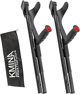 KMINA PRO - Crutches Folding Carbon Fiber (2 Pack) Crutches for Women, Crutches Folding Lightweight, Crutches Carbon Phi