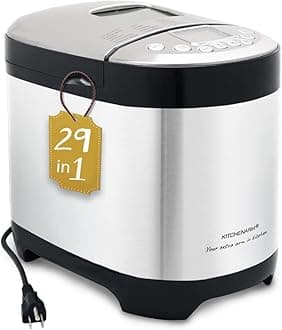 29-in-1 SMART Bread Machine with Gluten Free Setting 2LB 1.5LB 1LB Bread Maker Machine with Homemade Cycle - Stainless Steel Breadmaker with Recipes Whole Wheat Bread Making Machine