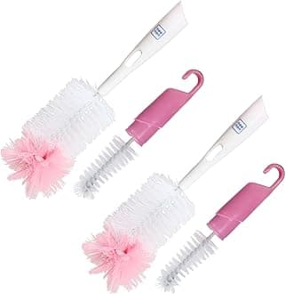 Mee MeeBottle and Nipple Cleaning Brush, Pink (Pack of 2)