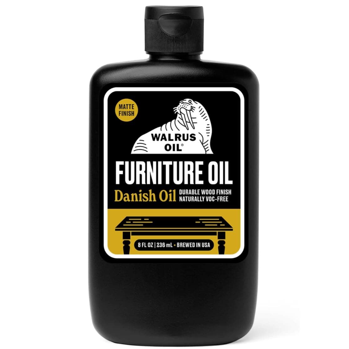 Furniture Oil, 100% Natural. Finish, Restore, and Protect Wood. VOC-Free, 8oz Bottle