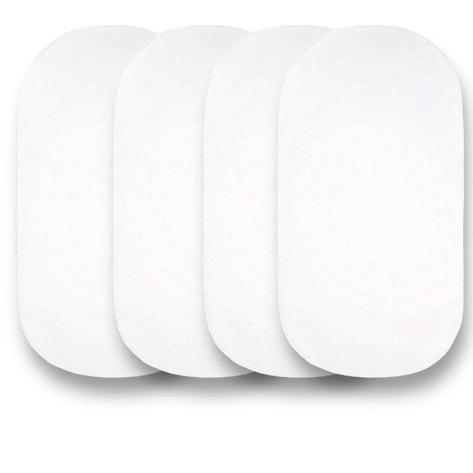 4 x Moses Basket Fitted Sheets - 100% Cotton Fitted Sheets for Moses Basket Or Baby Cradle (White)