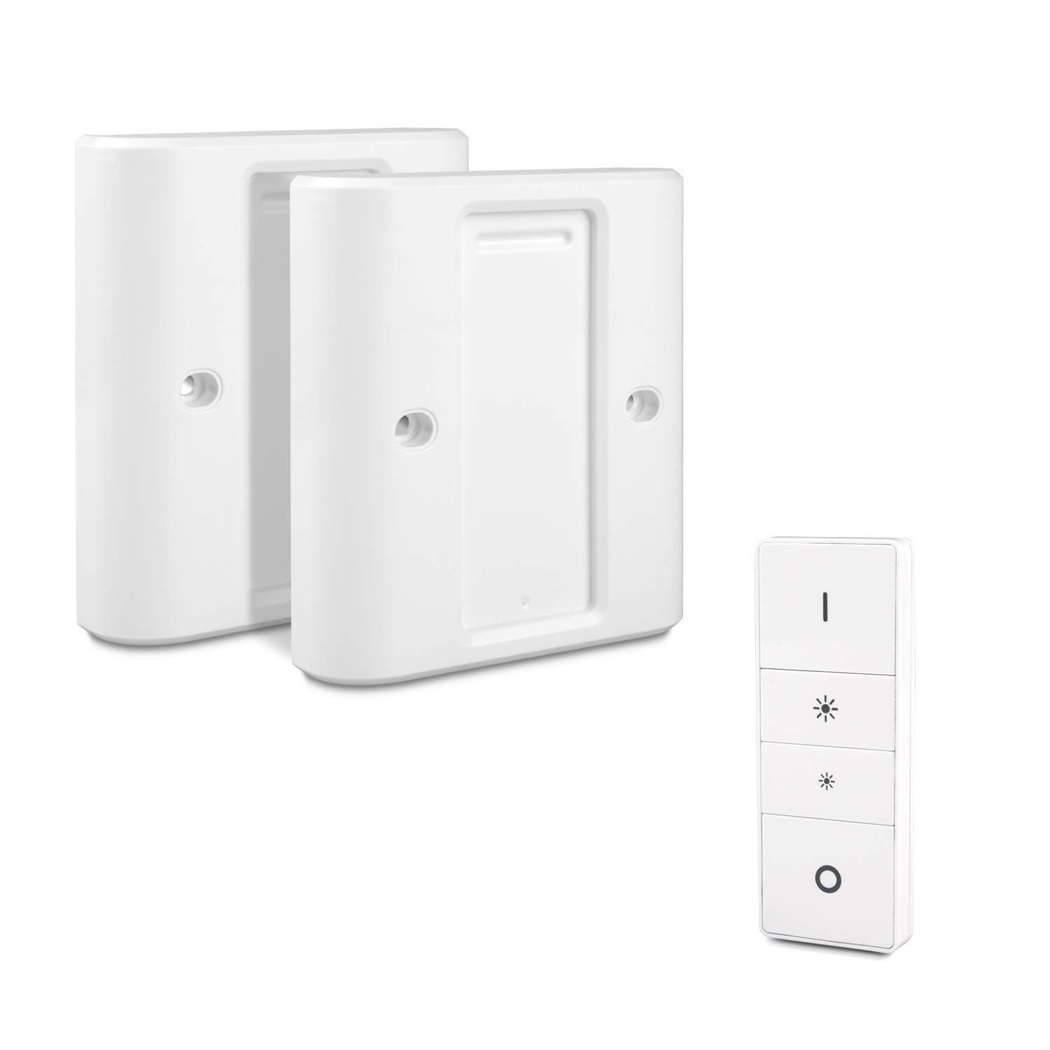 Rhodesy Light Wall Switch Cover Compatible with Dimmer Switch (2 Packs), Dimmable Via Smart Wireless Device or Dimmer Switch for EU/UK Standard Switch Adapter Converter Cover Plate