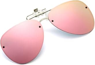 YAMEIZEPolarized Lens Clip on Sunglasses - Anti-Glare Pilot Glasses for Women Men Flip Up Rimless Clip Eyewear Driving Travelling Outdoor…