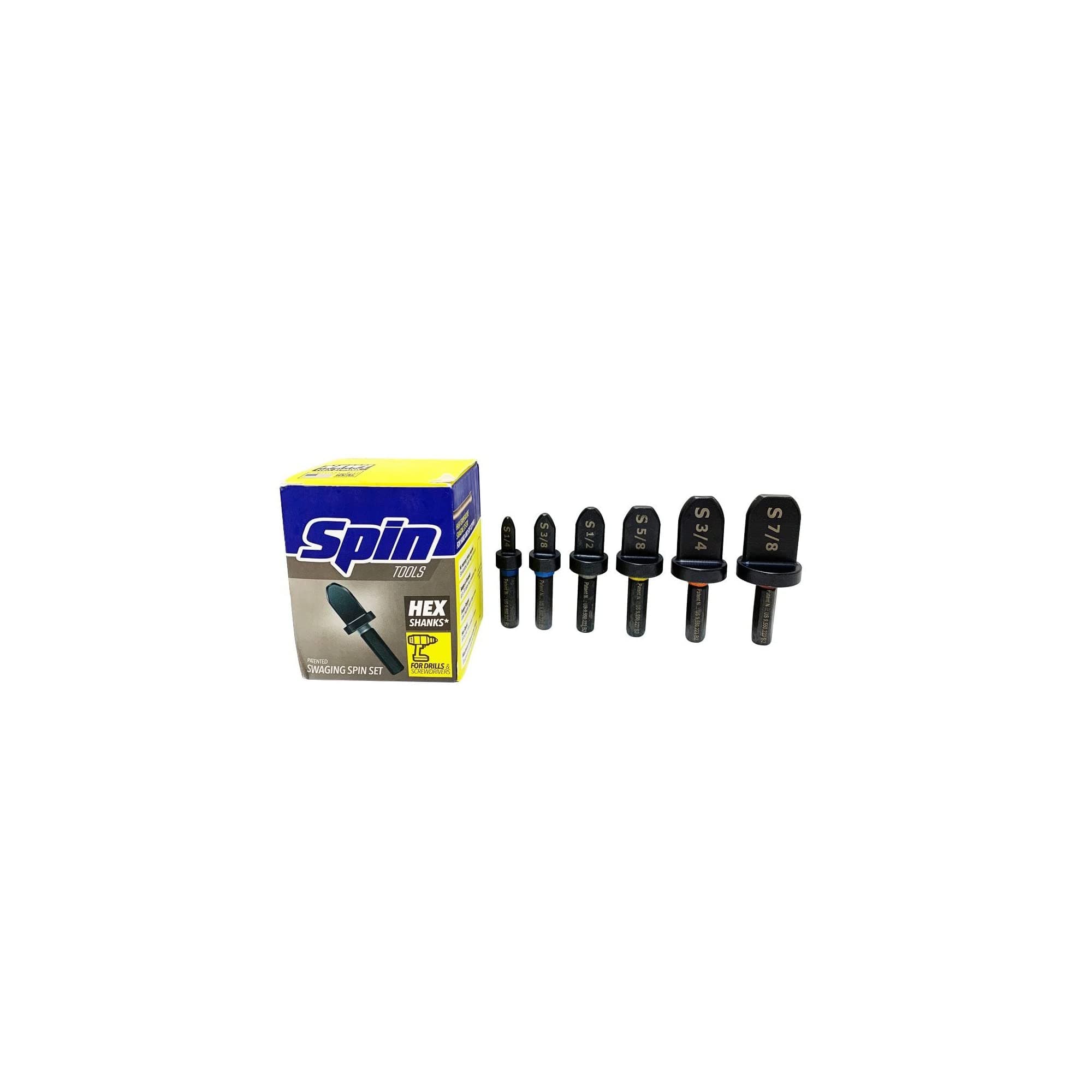 SSPIN300 Swaging Tool Drill Bit Set with 1/4” 3/8” 1/2” 5/8” 3/4” 7/8” Bits