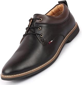 FAUSTOMen's Formal Lace Up Oxford Shoes for Office|Meetings|Daily|Comfort|Fashion|Stylish|Parties|Outdoor|Occasions|Lightweight with TPR Welted Sole (6-13 UK)