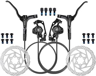 Hydraulic Brake Set Mountain Bike Hydraulic Disc Brakes, Front 800Mm Rear 1600Mm Hydraulic Brake Set Aluminum Alloy Oil Brake For E-bike(Black)