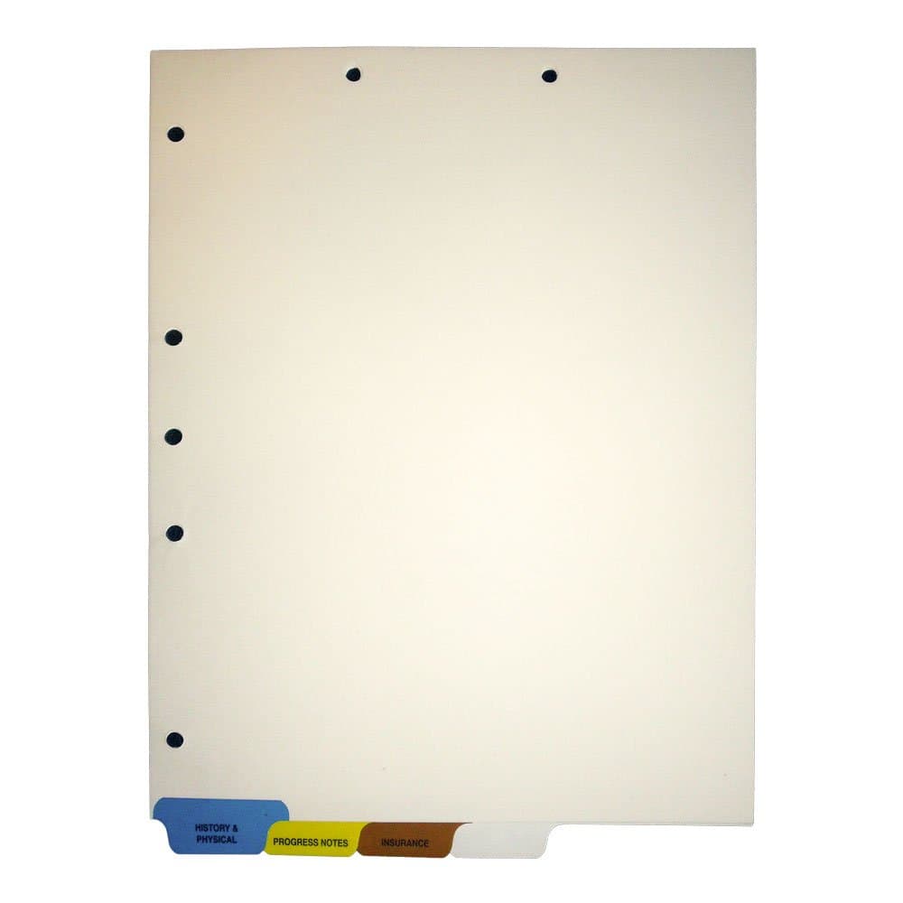 (S-9211) Chart Divider Sets, Medical, End Tabs, 1/4th Cut (100 Sets of 4 Tabs)