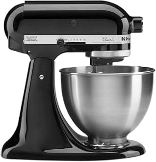 KitchenAid K45SSOB Classic 4.5 Quart Stand Mixer, Onyx Black