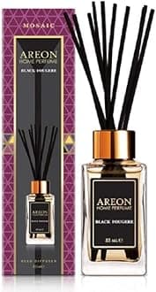 Areon PSM05 Home Luxury Mosaic Perfume Reed Diffuser + 10 Rattan Reeds, Black Fougere 85ml