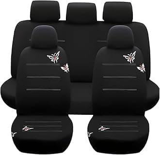 9PCS Full Set Car Seat Covers, Automotive Front and Rear Split Bench Protector Cover Set, Light Breathable Durable Washable, Airbag Compatible, Universal for SUV, Truck, RV, Van, Sedan