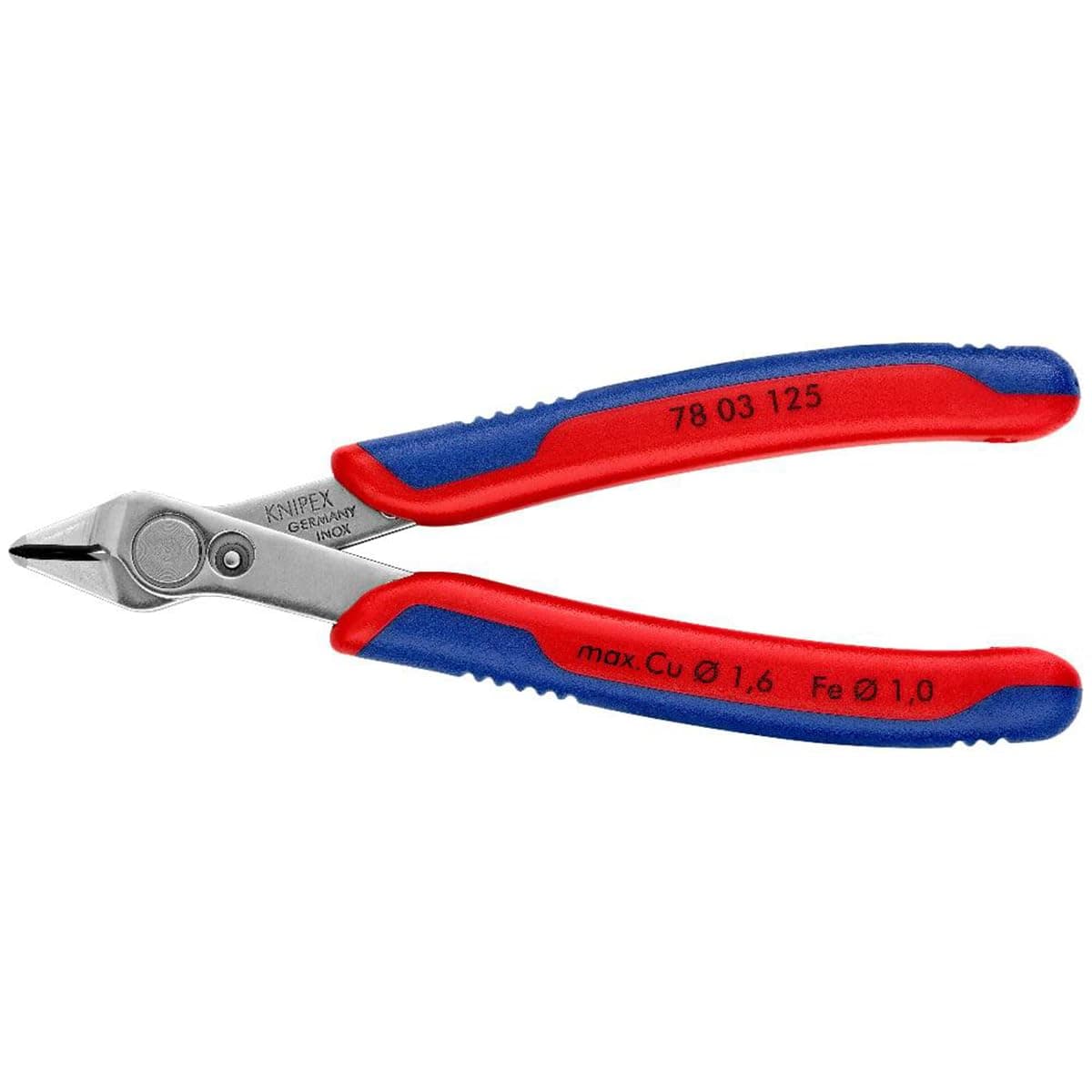 KNIPEX Tools - Electronics Super Knips, INOX Steel, Multi-Component (7803125), 5-Inch