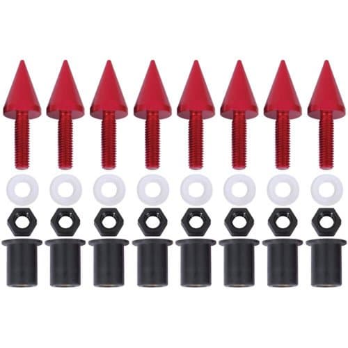 SPEEDMETAL Windscreen Spike Bolt Kit - Red