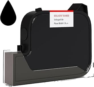 Leaice Original 42ml Black Quick Dry Solvent Ink Cartridge Replacement for 0.5inch/12.7mm Handheld Inkjet Printers