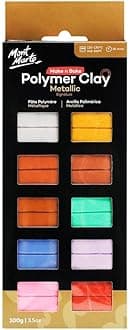Polymer Clay Set Metallic – 10 Pieces – 100g – Soft, Even Texture – Easy to Shape – Clay for Pottery, Modelling and Handicraft