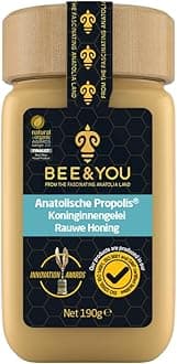 Bee and You Royal Jelly Raw Honey, Propolis Extract, 100% Natural Superfood, Ultra Pure, Immune Support Supplement, Antioxidants, Keto, Paleo, Gluten-Free, 6.7 oz