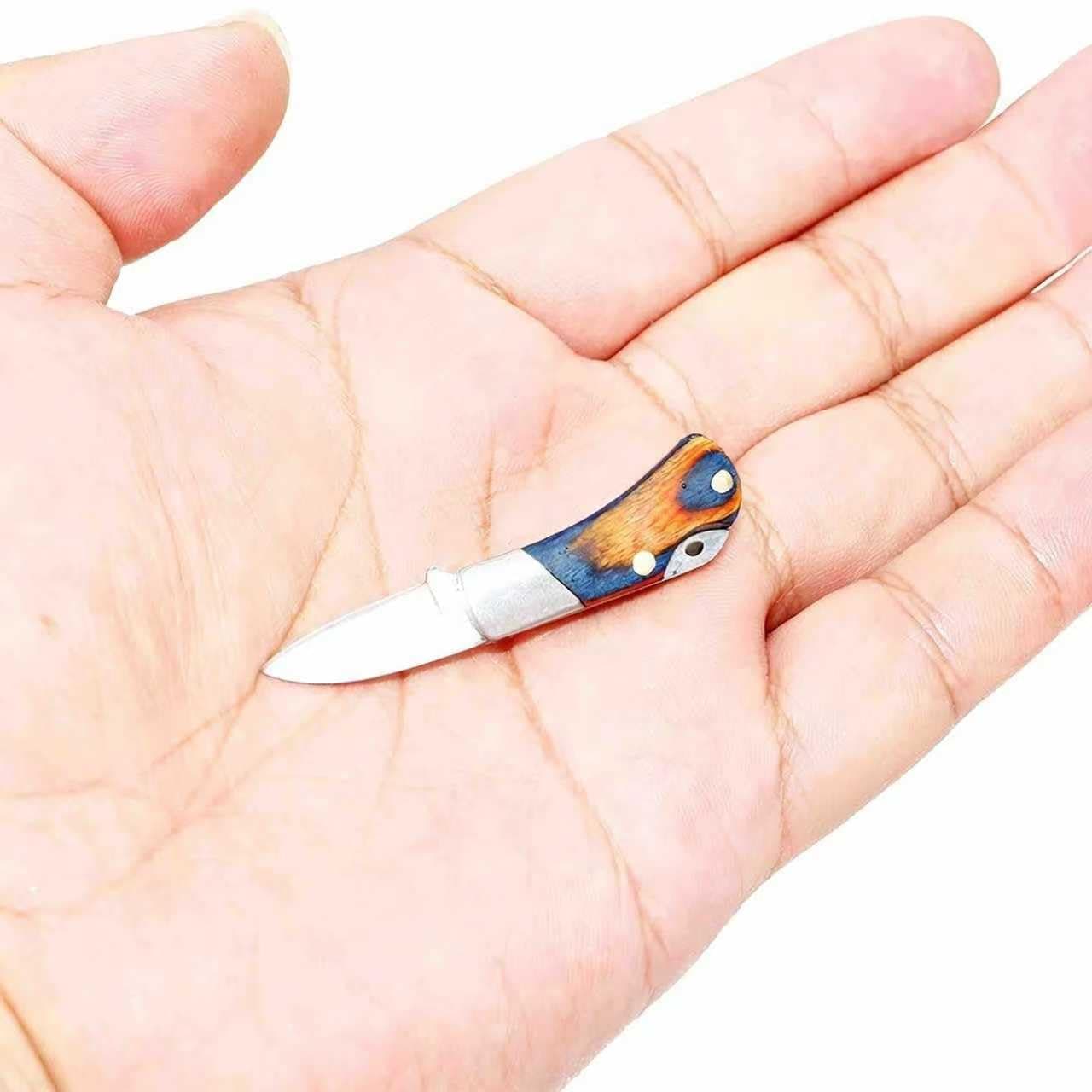 Miniature Gadgets Pocket Knife Collection, EDC Tiny Multifunction Tool Pendant Decoration (Colorful Folding)