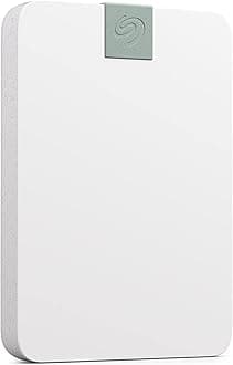 Ultra Touch HDD 2TB, External HDD, Cloud White, Post-Consumer Recycled material, USB-C compatibility with PC, Mac & Chromebook, Data Rescue Services (STMA2000400)