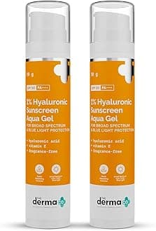 1% Hyaluronic Sunscreen Aqua Ultra Light Gel With Spf 50 Pa++++ For Broad Spectrum, Uv A, Uv B & Blue Light Protection | 50G | Pack Of 2 - All Skin Type
