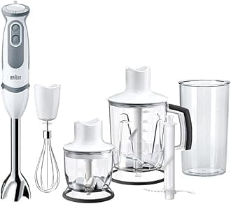 Multiquick 5 MQ 5245 Vario Hand Blender, 1000 Watts, 21 speed, SplashControl - White