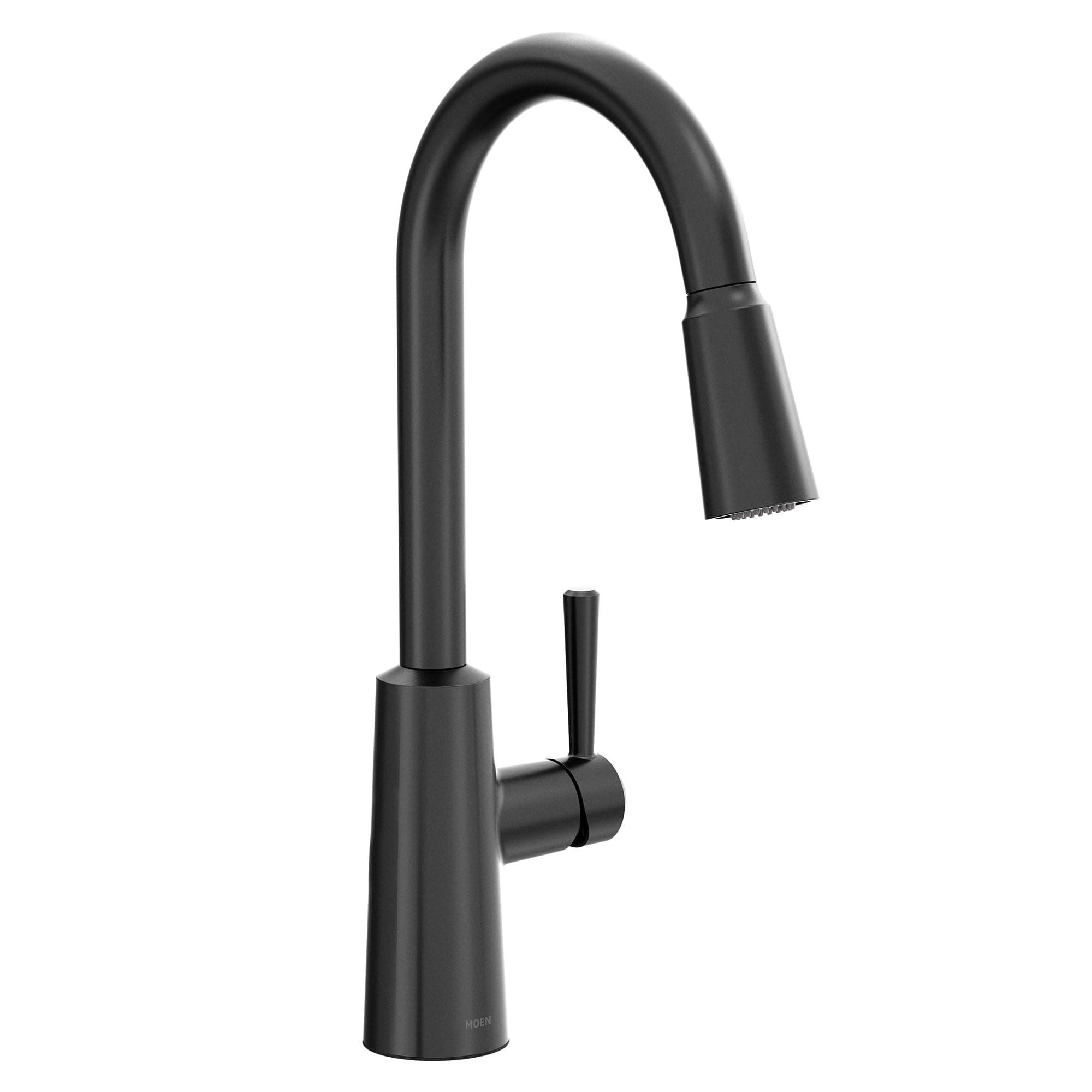 Riley Matte Black Pulldown Kitchen Faucet with Power Boost for a Faster Clean and Reflex Docking System for The Spray Head, Modern Kitchen Faucet, One-Handle Easy Installation, 7402BL