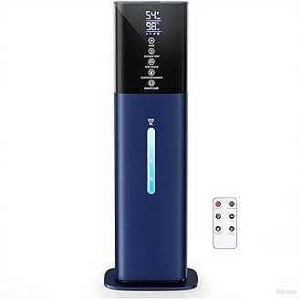 Humidifiers Large Room Bedroom with 7 Colors Light, 2.1Gal(8L) 3 Speed Quiet Ultrasonic Cool Mist Humidifier with 360° Nozzle, Humidity Setting, Timer,Aroma Box for Home Plant Baby Yoga Sleep (Blue)