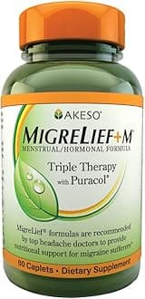 MigreLief+M, Nutritional Support for Menstrual Migraine Sufferers, 60 Caplets