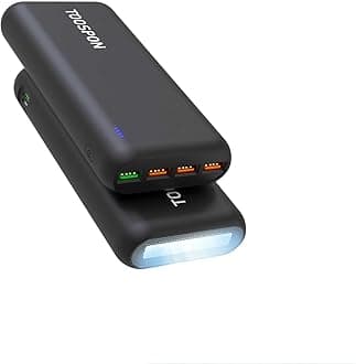 elefullPortable Charger, Power Bank 50000mAh,QC 3.0 22.5W & PD 20W Fast Charge Power Bank Battery Pack LED Lighting Battery Pack with USB C/USB A Output, for Smartphone, Smartwatch,Tablet, Camera
