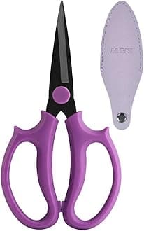 Garden Pruning Shears Scissors with Comfort Grip Handle, Premium Steel Professional Floral Scissors, Perfect for Arranging Flowers, Pruning, Trimming Plants, Gardening Tool (Pointed purple)