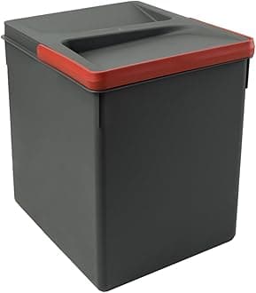 Kitchen Drawer Container with Odour Proof Lid, H 266 mm (1 x 15 L), Plastic, Anthracite Grey