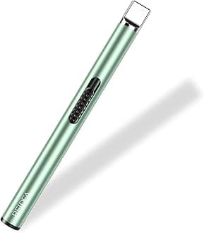 Lighter S4 Electronic Candle Lighter USB Rechargeable with Security Lock, Windproof Fast Heat Sinking, Non-Slip Switch for Candle, Grill, Camping (Mint Green)