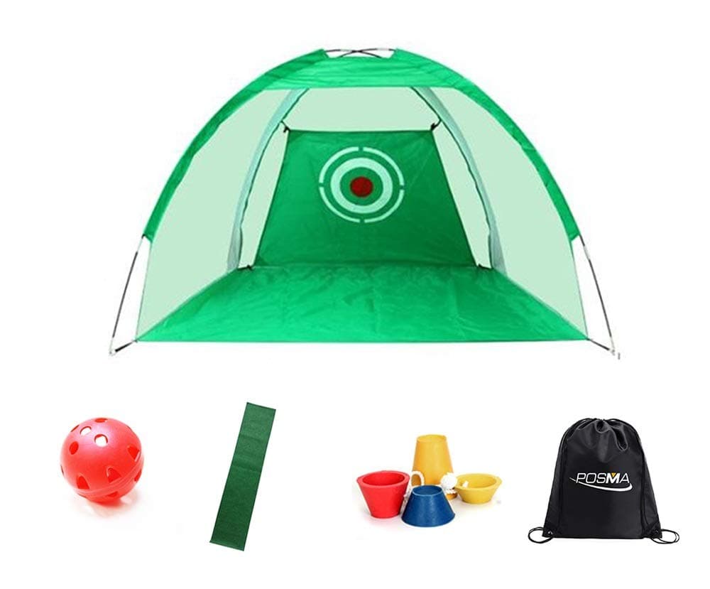 HN010-1MD Golf Practice Driving Hitting Net Cage 1m Bundle with 20 Airflow Golf Practice Ball 1 Putting mat 1 Set Winter Tees Carry Bag