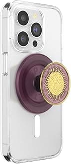 PopSockets Phone Grip for MagSafe with Kickstand, Magnetic Stand, Swappable Top, Secure Hold for iPhone MagSafe Cases, Phone & Tablet Grip - Enamel Sun Fire