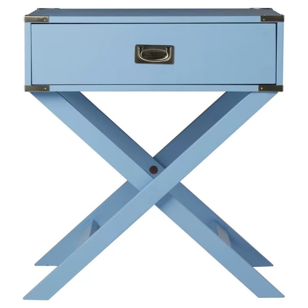 Mercury Row Marotta 1 Drawer End Table, Side Table (Blue)