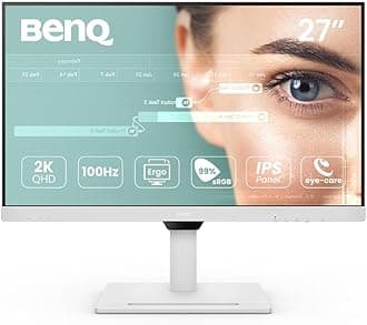GW2790QT Coding Monitor, 27 Inch (68.58 cm), IPS, 2K QHD 2560x1440, 75Hz, White, USB-C 65W PD, Coding Mode, 99% sRGB, Daisy Chain, Height Adjust, Noise Filter Speakers, HDMI, DP, USB Hub Monitor